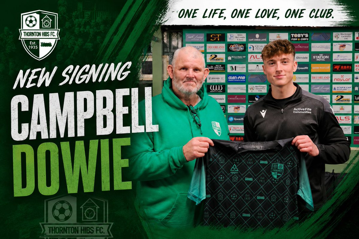 ThorntonHibsFC's tweet photo. SIGNING NEWS // 📝 The first new signing for this season is CAMPBELL DOWIE who was most recently with Inverkeithing Hillfield Swifts Amateurs. Welcome to the Hibs Campbell 💚 https://t.co/KcMx2JNkum