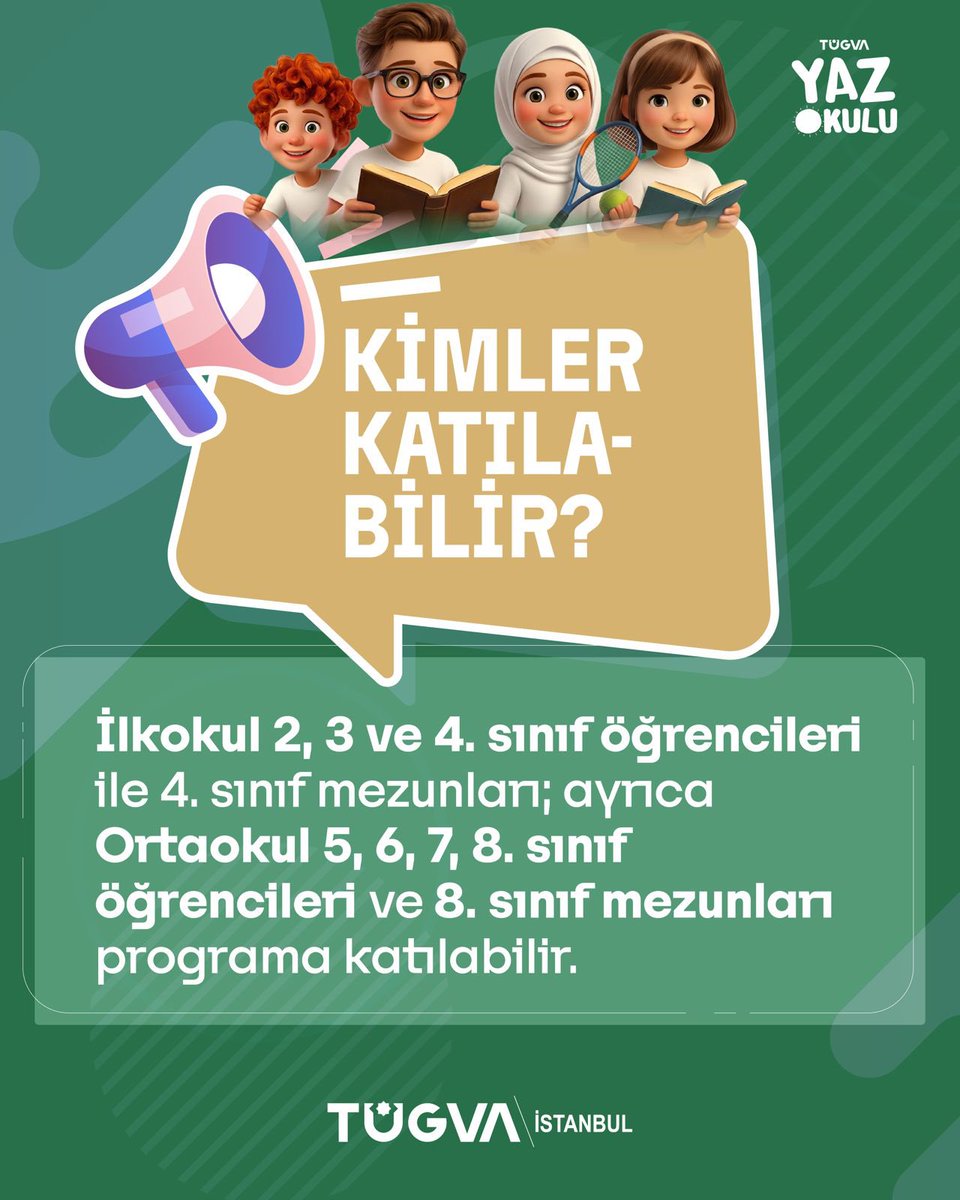 tugvaistanbul's tweet photo. 🌞 TÜGVA Yaz Okulu başlıyor!

Eğitim, eğlence, spor ve birbirinden renkli etkinliklerle dolu bir yaz seni bekliyor. 🎨⚽📚

Yaz Okulu hakkında merak ettiğin tüm soruların cevapları için kaydırmaya devam et! 👉 https://t.co/JSnj5KgHQl