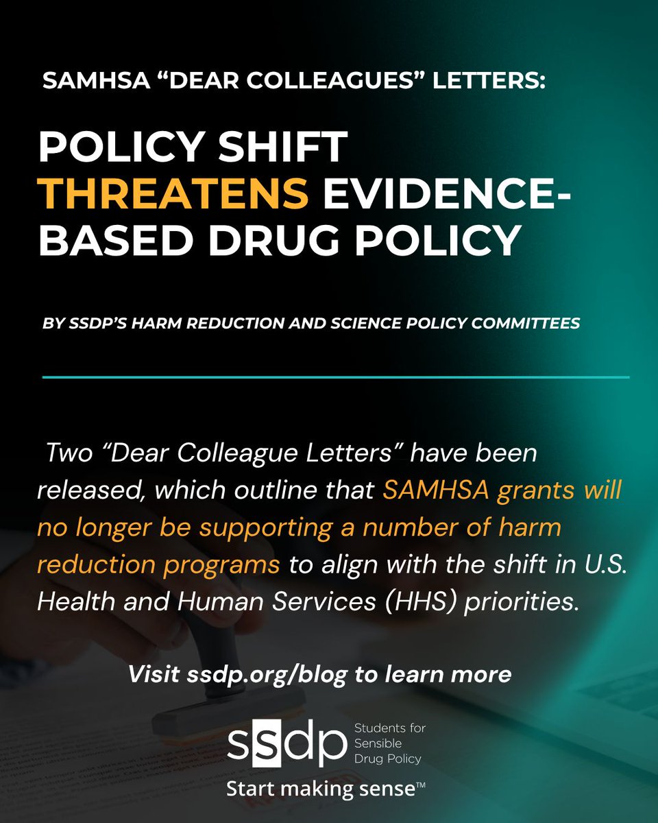 ssdpofficial's tweet photo. The world of harm reduction may see a major shift due to the two recently released letters from SAMHSA. Read SSDP's Harm Reduction and Science Policy Committees response to the proposed federal policy change... https://t.co/7Ba9s2kwGo https://t.co/6v23qeRQf0