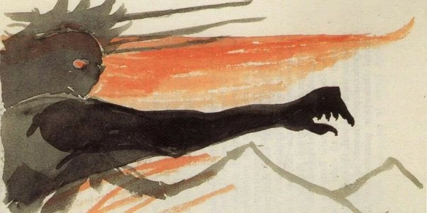 Lordoftheringsu's tweet photo. J.R.R. Tolkien's original watercolor illustration of Sauron is an unfinished sketch created in 1954 and the only known depiction of Sauron drawn by Tolkien himself.

The piece was originally intended as a dust jacket design for The Return of the King. It is officially held in the Bodleian Libraries archive at the University of Oxford.