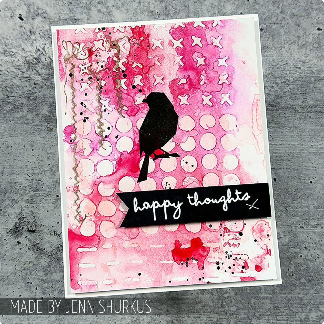 stampers_anon's tweet photo. Inky pinks + reds meet crisp white cardstock in this layered bird silhouette card, created using #timholtz mixed-media set no. 182 by @jennshurkus 💖
#timholtzstamps #stampersanonymous #handmadecards https://t.co/GEyG3OGxuN
