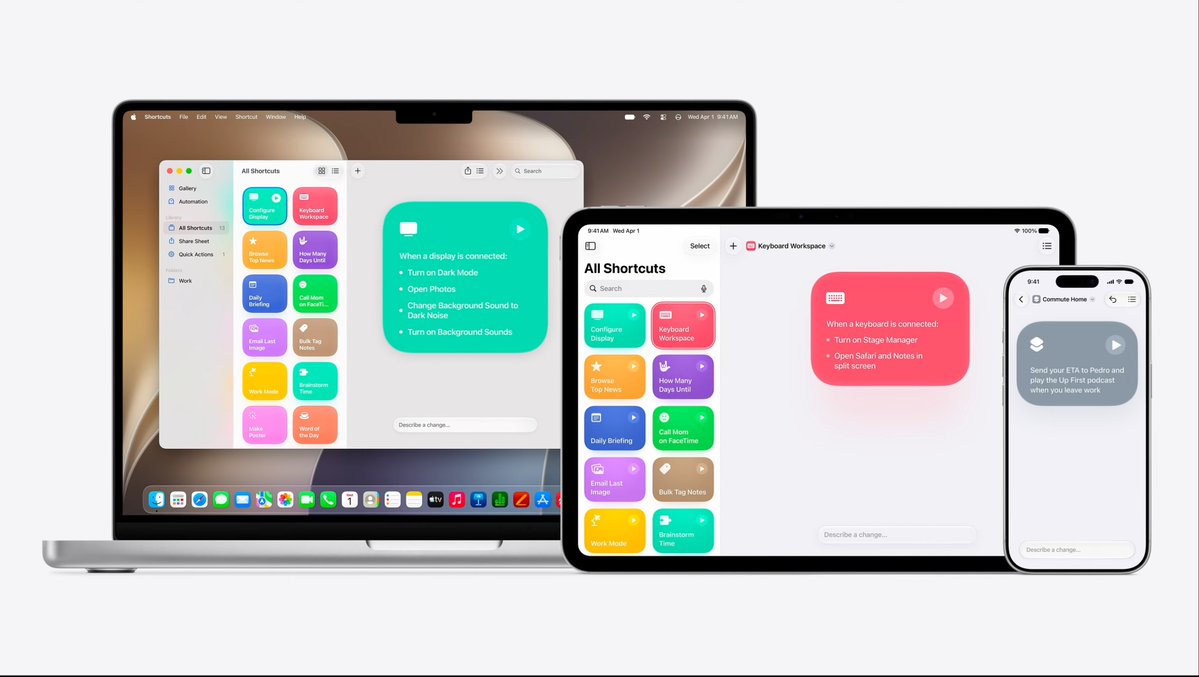 stufflistings's tweet photo. Wow 😍 
You can now simply describe a shortcut and Apple Intelligence will make one for you.
#WWDC #iOS27 https://t.co/eoU2703eF0