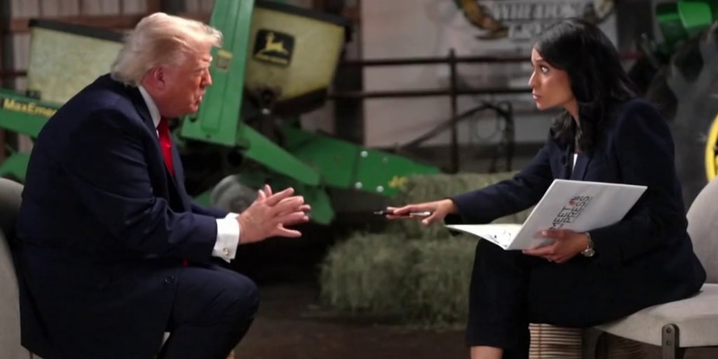 MeetThePress's tweet photo. Trump says ‘I’d pay’ anti-weaponization fund applicants ‘the kind of money they deserve’ https://t.co/ffsdGhipsT https://t.co/f5k34TP8Oh