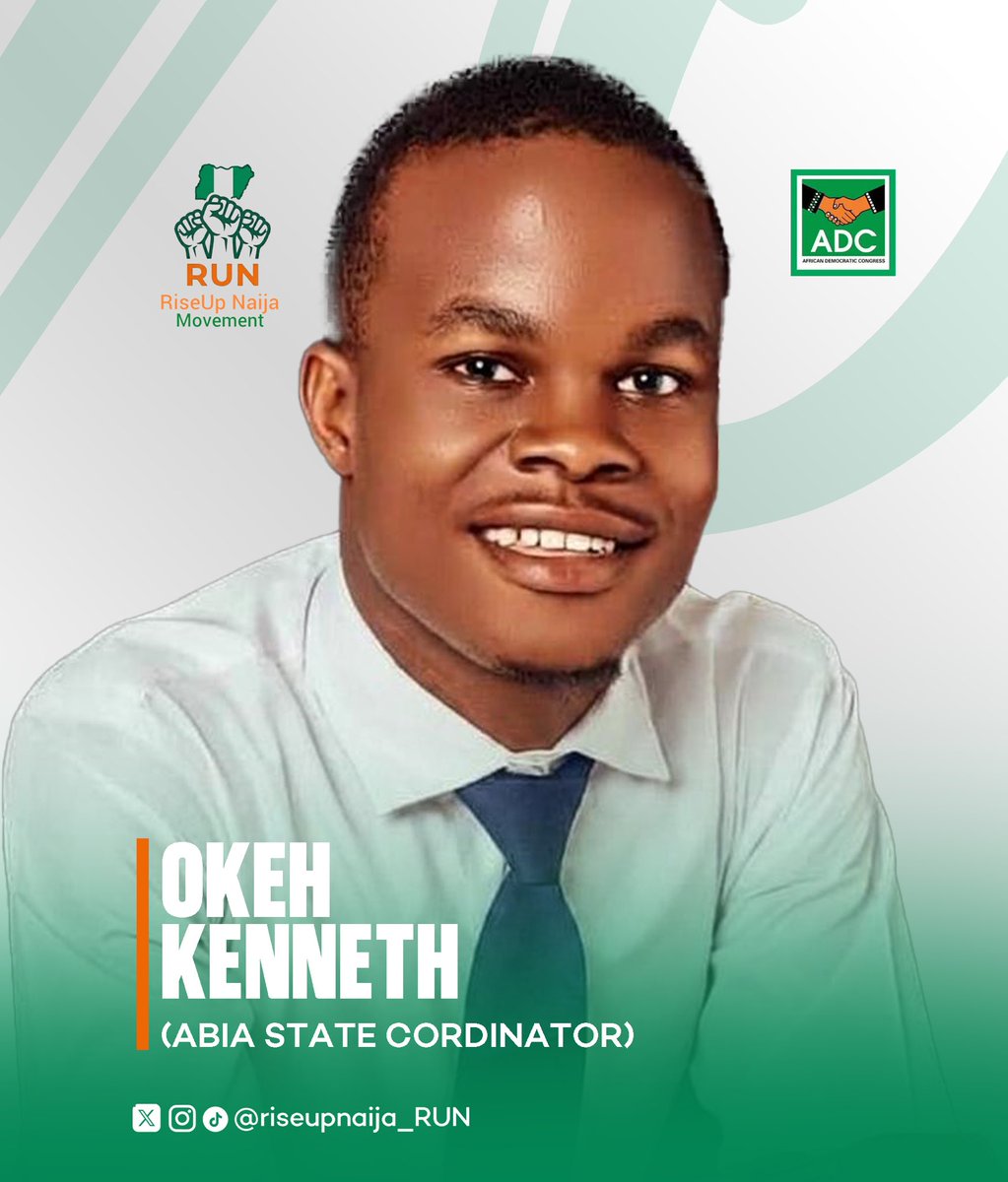 RiseUpNaija_RUN's tweet photo. COMMAND ANNOUNCEMENT: Abia State structure is officially LIVE! 🚨

Meet Okeh Kenneth, the official Rise Up Naija State Coordinator for Abia State.

He brings elite operational strategy and cyber-coordination mastery to command our grid in God's Own State. 🦅 https://t.co/LHjaa9gvy3