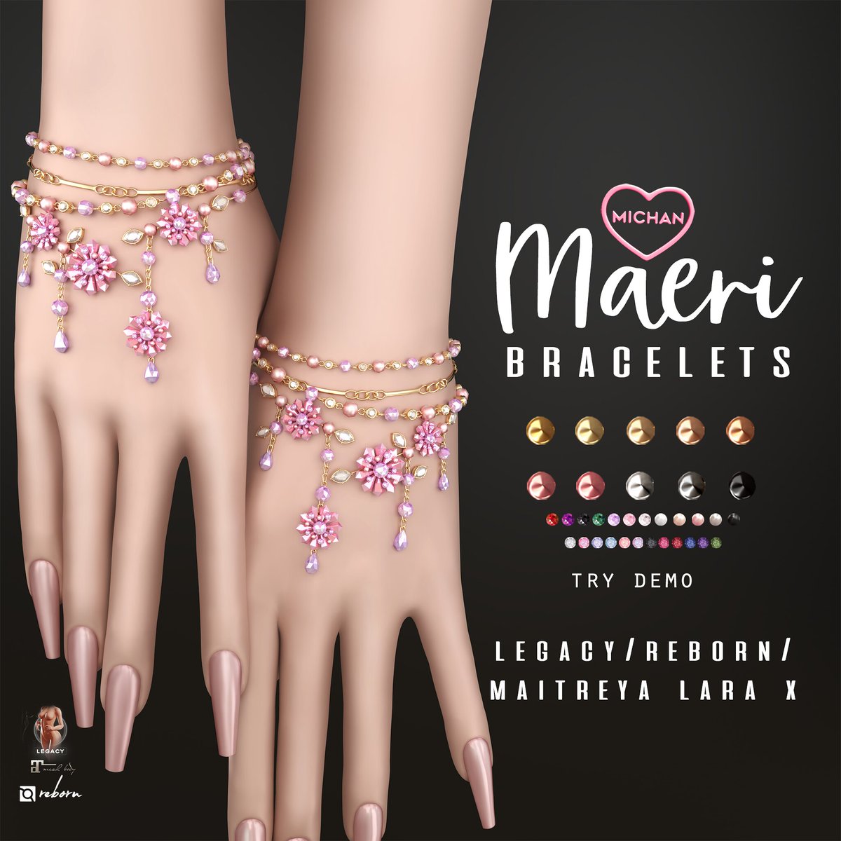 KawaiiFeedSL's tweet photo. Michan: Maeri Bracelets @ Fameshed〡Taxi: https://t.co/yybHjjJ2Pu
#SecondLife #Michan #Fameshed #Secondlifeevent #Secondlifecontent #KawaiiFeed https://t.co/VaTqsCbqj5