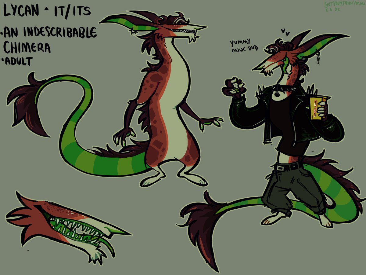notyourfunnyman's tweet photo. trying to get back into the swing of art. very simple ref for my fursona https://t.co/4jIcfidu61