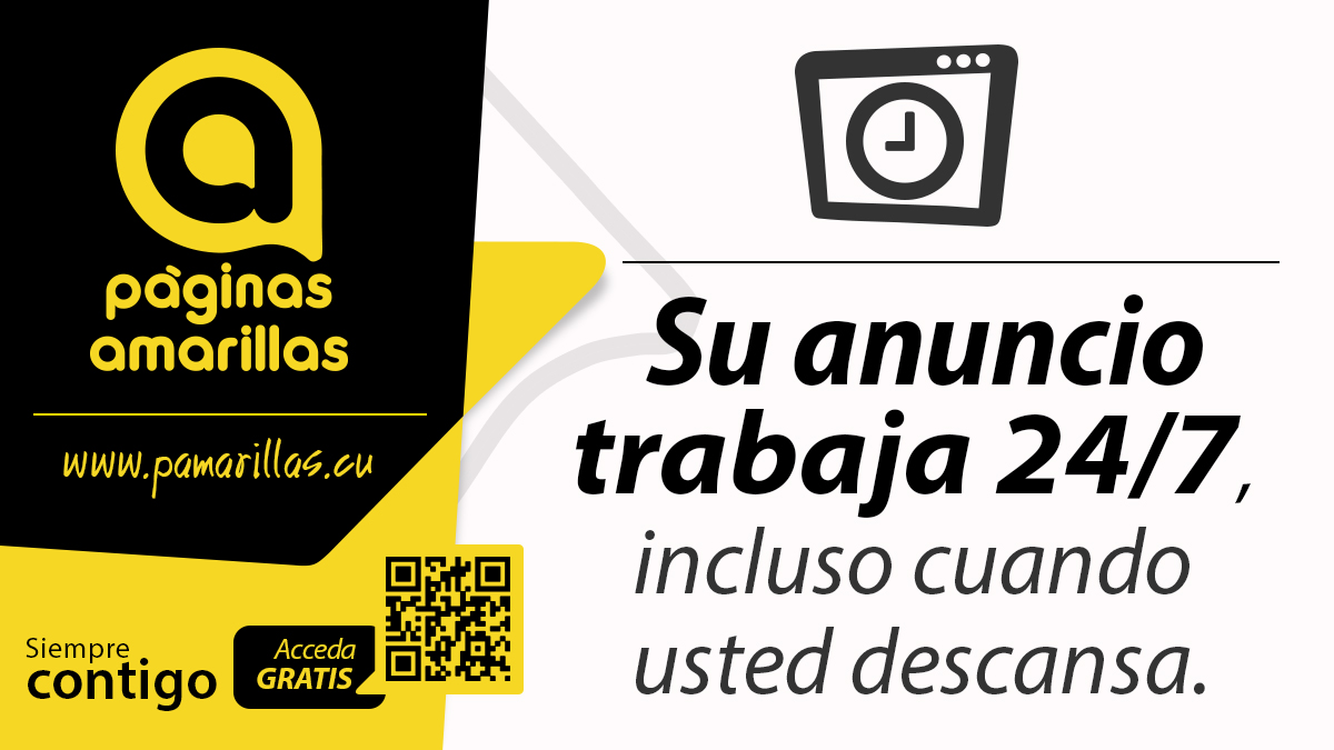 pamarillas_'s tweet photo. ⏰ Su local cierra a las 5:00 pm, pero sus clientes buscan servicios hasta las 9:00 pm.
En #PáginasAmarillasDeEtecsa su anuncio trabaja por usted las 24 horas, justo cuando lo necesitan. No pierda clientes por no estar visible.
Solicite su publicidad👉 https://t.co/wVaj86tiFh https://t.co/3G9qykjjRr