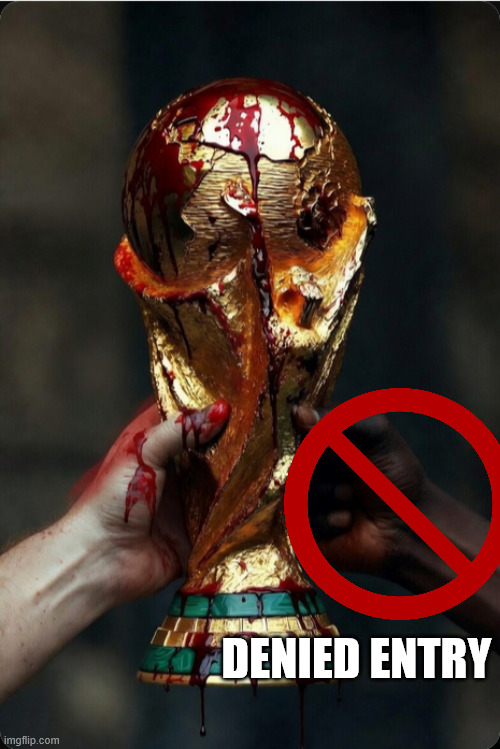BladeoftheS's tweet photo. Many people boycotted the World Cup in Qatar.

But Qatar never blocked the entry of fans, reporters, players and REFEREES because they had the wrong skin colour. 

This is the most appalling, RACIST World Cup and it should be boycotted by everybody. https://t.co/Quxqpvau2S