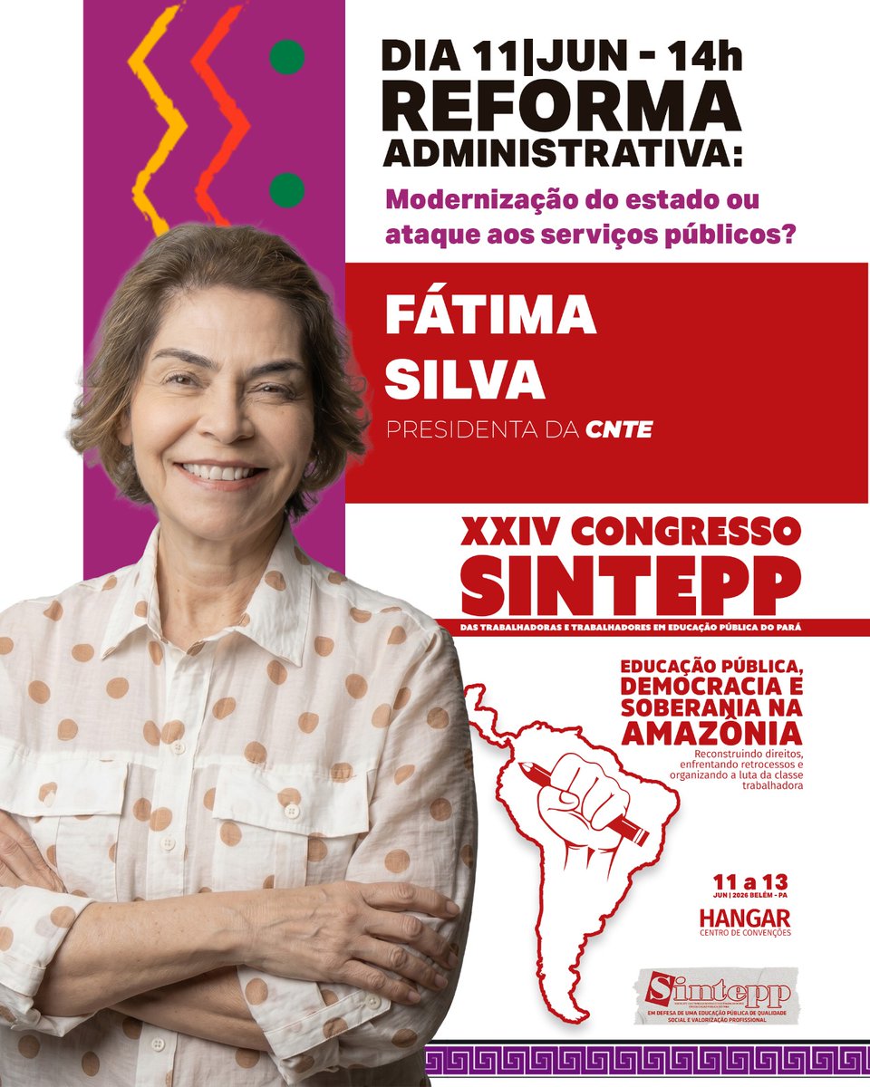 Sintepp's tweet photo. A Reforma Administrativa (PEC 38) ataca diretamente a nossa carreira e o futuro do serviço e da educação pública. Durante o XXIV Congresso do SINTEPP, a mesa dedicada a esse tema acende o alerta máximo para a nossa categoria

NÃO À REFORMA ADMINISTRATIVA! DIREITO NÃO SE APAGA! ✊ https://t.co/oAm99UXWZK