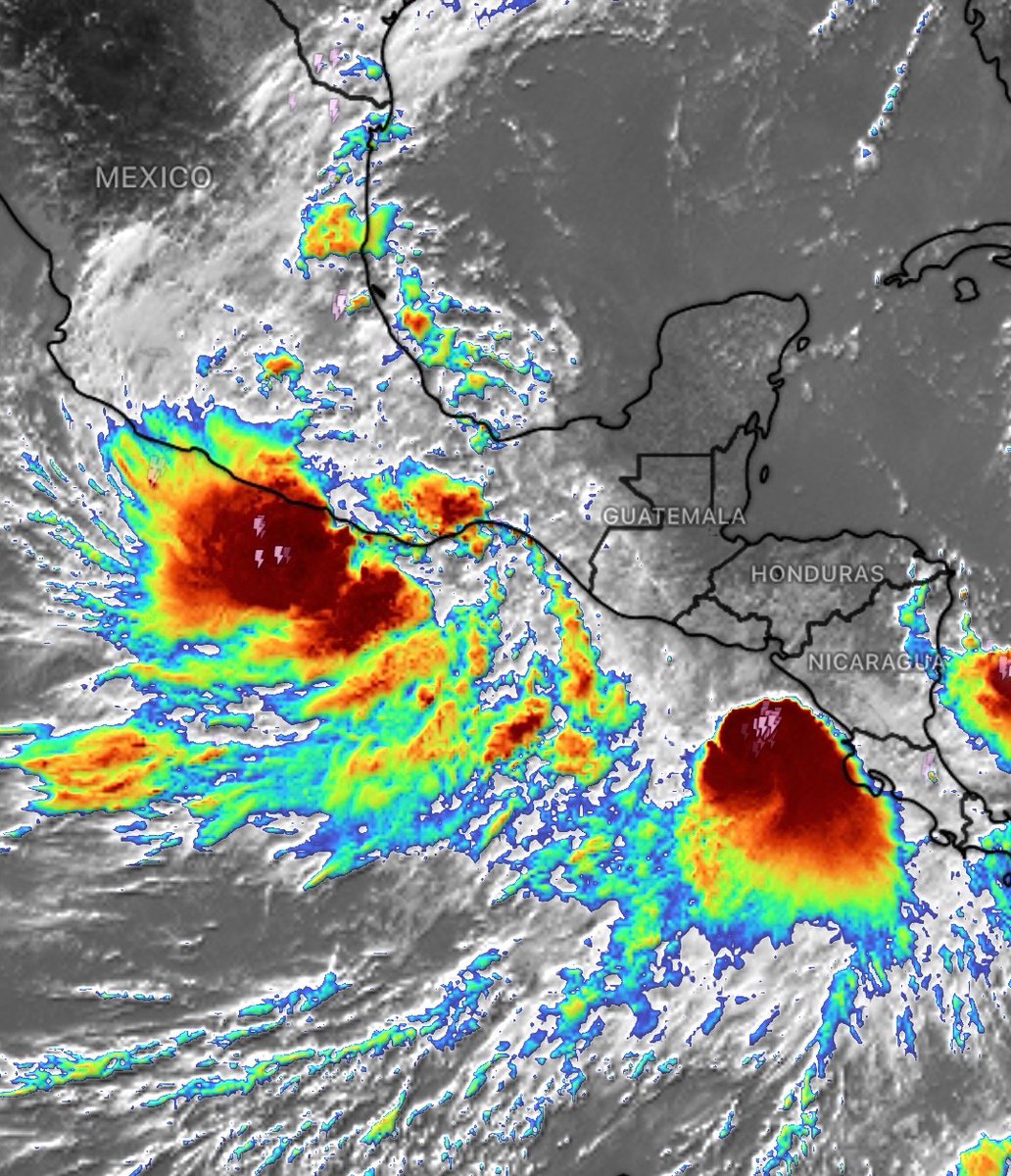 BackpirchCrew's tweet photo. We have a newlywed storm couple in the coastal waters of the East Pacific.

Tropical Storms Boris and Cristina are now officially active in the shallows of Mexico and Nicaragua, respectively, and both are forecast to make landfall within the next 72 hours.

Boris will likely come ashore west of Acapulco, while Cristina has set her sights on a rare Guatemalan landfall for Thursday morning. Inland flooding from heavy rainfall is the primary threat vector from each system.