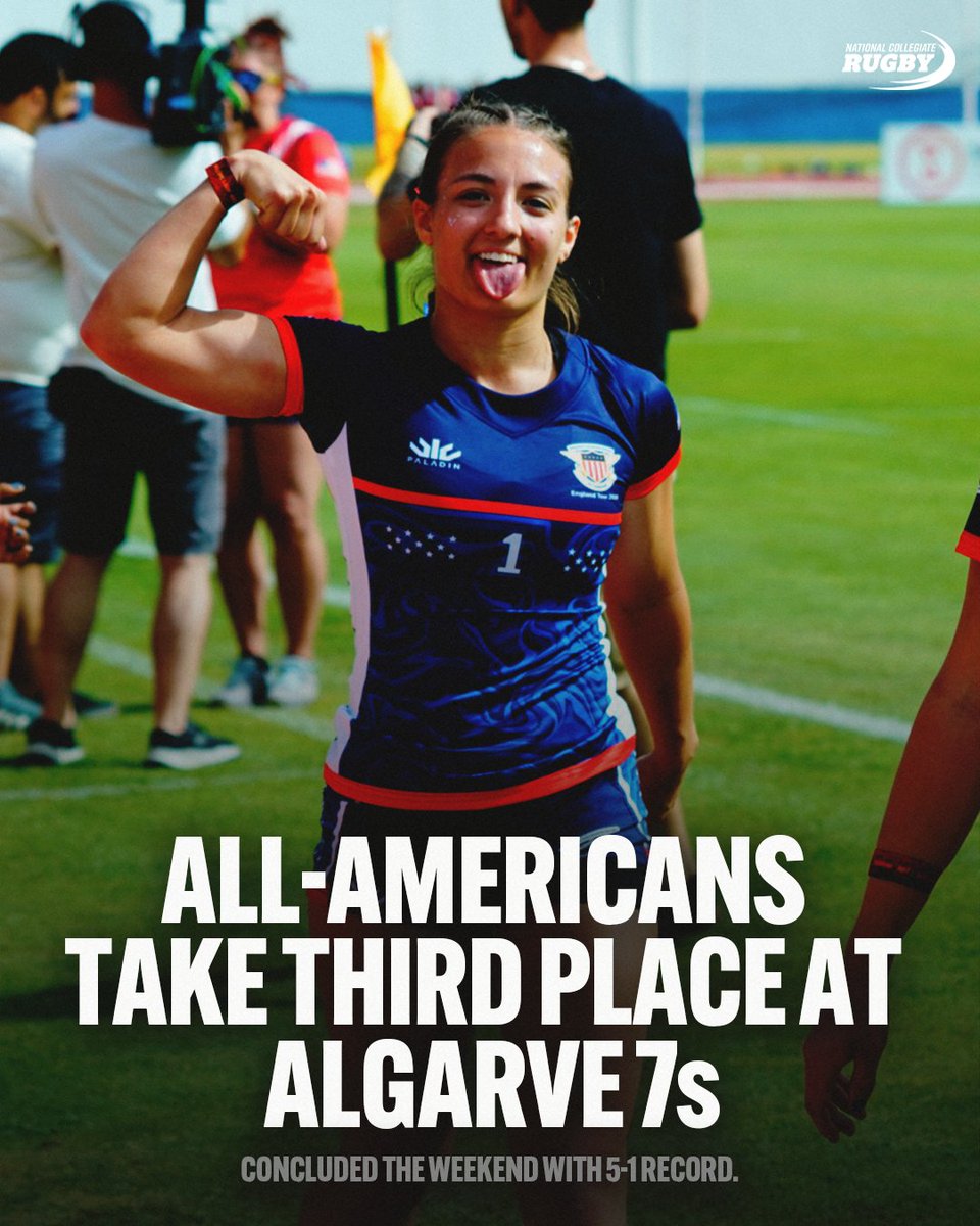 ncrrugby's tweet photo. A weekend to remember in Portugal. 🥉

The NCR All-Americans finished 5-1 at Algarve 7s, battled the eventual champions down to the wire in the semifinals, and rallied to claim third place overall.

Mia Blocher led the way with 12 tries on the weekend as the squad secured its second top-three Algarve finish in two years. 🏉

Full recap: https://t.co/fbosTlw0ve

#NationalCollegiateRugby #NCR
