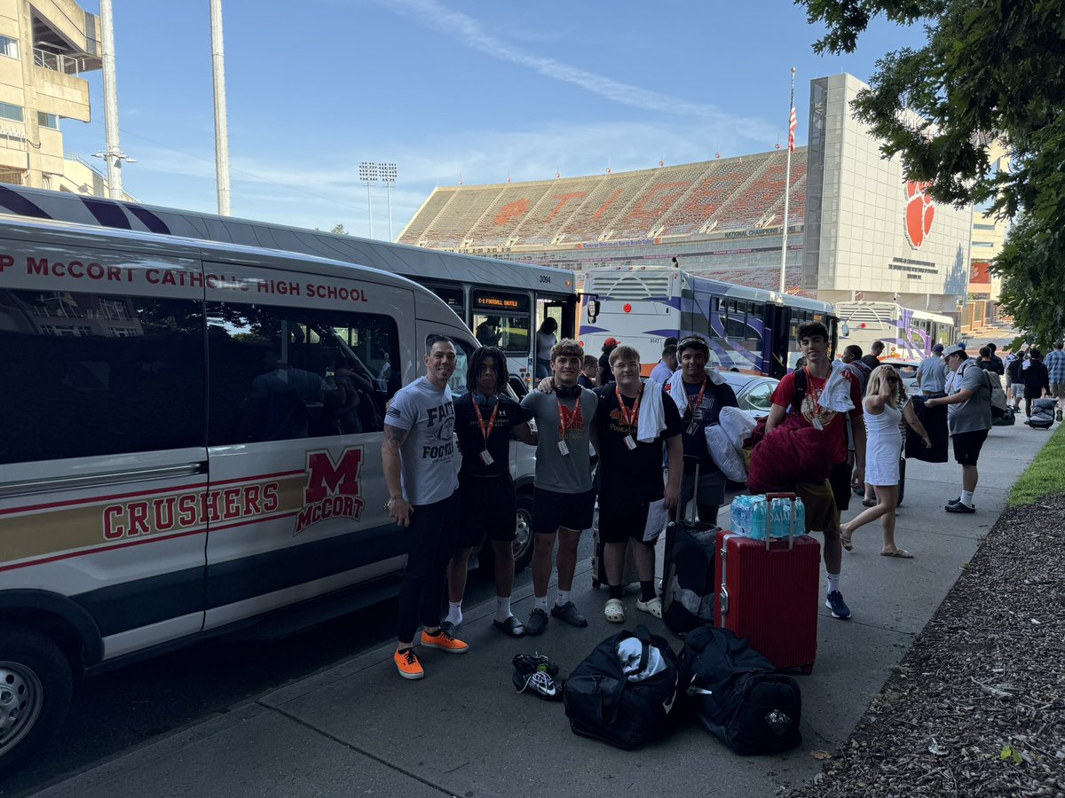 Bentley_Bainey's tweet photo. Thank you @ClemsonFB and all the coaches involved for another great multi day camp. Three years and three camps learning and developing as a QB. @TajhB10 you are the man! Being able to work with one of the best all time Clemson Quarterbacks is truly a blessing. A special thank you to @CrusherFootball for all the support and letting us take our crew down in the McVan. Time to go get our first state title! #3on3 👏 👏 👏 
@coachchadmorris @nolanturner02 @bnatjones @TASmith42 @CoachHornick @mosesk225 @AaronMPike @PaFootballNews @sixstarfootball @callmebrey1 @MarquezGordon4 @DomChip15