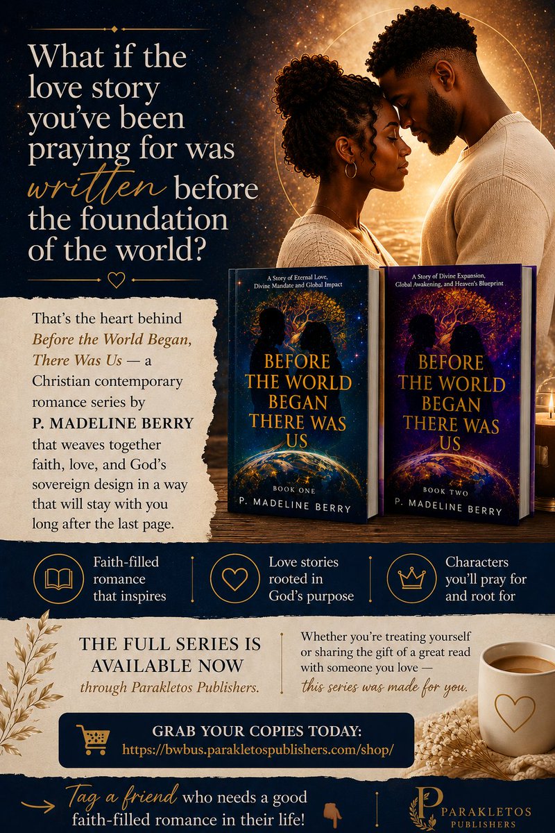 pmadberry's tweet photo. Before the World Began, There Was Us is now available as a Complete Series. Pick up your copies today! #author #christianbooks #romance #heavenonearth https://t.co/moc268J8iA