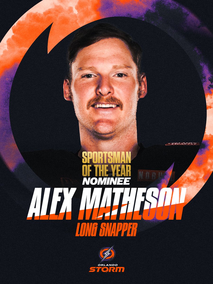 UFLStorm's tweet photo. The impact Alex Matheson makes extends well beyond game day.
ㅤ
This UFL Sportsman of the Year nomination reflects the leadership, selflessness, and influence you have on those around you. 👏 https://t.co/vzciGvSFv4