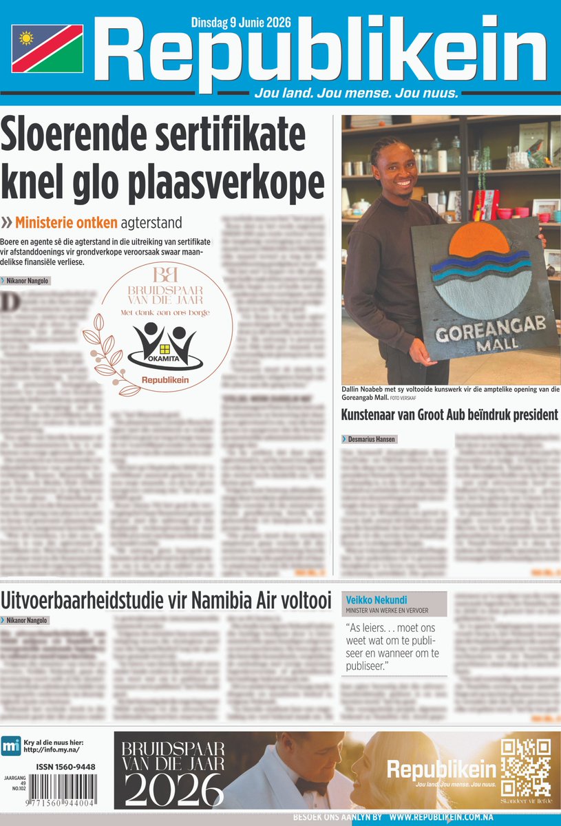 republikein_na's tweet photo. Lees dit hier: https://t.co/TBgO2KKiIG
Kyk ons interaktiewe bladsye!
#RepInteraktief #InteraktieweLees #InDieNuus #Voorblad https://t.co/RL5v6rdYsG