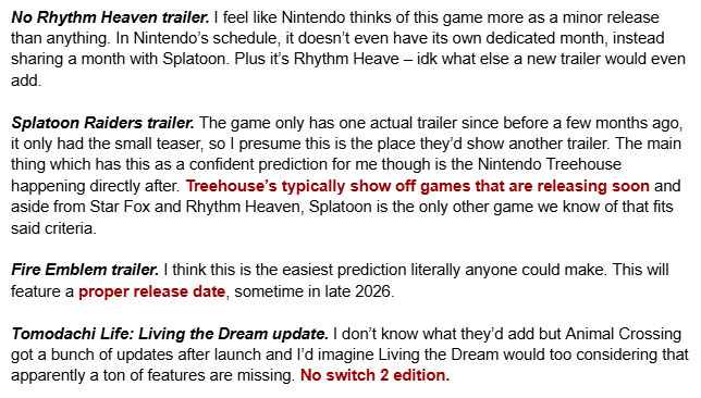 KoopsDudes's tweet photo. Alright gamers, here are my super sigma Nintendo Direct predictions I put together in like 20 minutes. https://t.co/pNy138vx2z