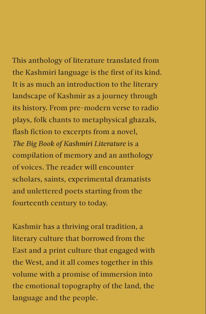 OnaizaD's tweet photo. Many years ago, I found myself wishing I had a few years to read Kashmiri literature and put together a selection in translation. It was as though someone was listening and made this wish come to life. For the past three years that is all I have done. https://t.co/XJyWXb1Vrm