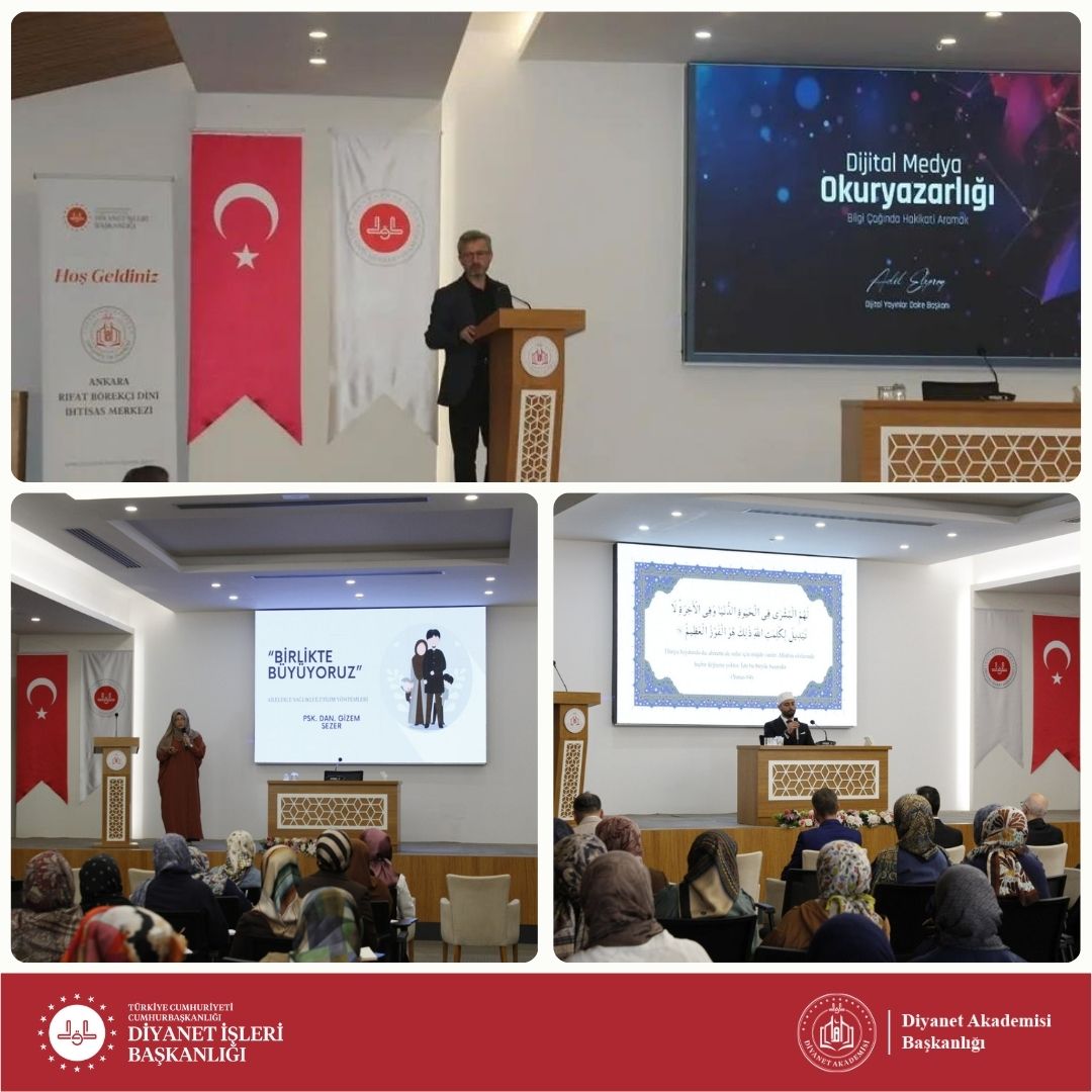 DibAkademi's tweet photo. 📍4-6 Yaş Kur’an Kursu Sertifika Eğitimi Tamamlandı
👉Başkanlığımız tarafından, 4-6 yaş grubu Kur’an kurslarında görev yapan Kur’an kursu öğreticilerinin mesleki bilgi, beceri ve pedagojik formasyonlarını geliştirmek amacıyla düzenlenen “4-6 Yaş Kur’an Kursu Sertifika Eğitimi-1” tamamlandı.
👉Toplam 400 krediden oluşan ve hibrit eğitim modeliyle yürütülen program Diyanet Akademisi Merkezlerinin koordinasyonunda 27 Ekim 2025 – 13 Şubat 2026 tarihleri arasında gerçekleştirildi.
👉Alanlarında uzman akademisyenler ve eğitimciler tarafından verilen ders ve seminerlere ilk grupta 80 personel katılım sağladı. Katılımcılar, çocuk gelişimi, din eğitimi, iletişim becerileri ve sınıf yönetimi gibi mesleki yeterliliklerini destekleyen çeşitli eğitimlerden geçti.
👉Program, gerçekleştirilen yazılı sınavın ardından tamamlandı.