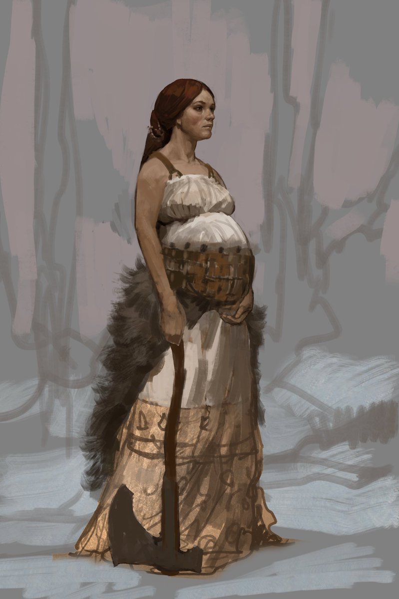VanceKovacs's tweet photo. Early Visual development for Faye. Mostly explorations of her  possessing the axe which Kratos wields. https://t.co/diRfg2V9go