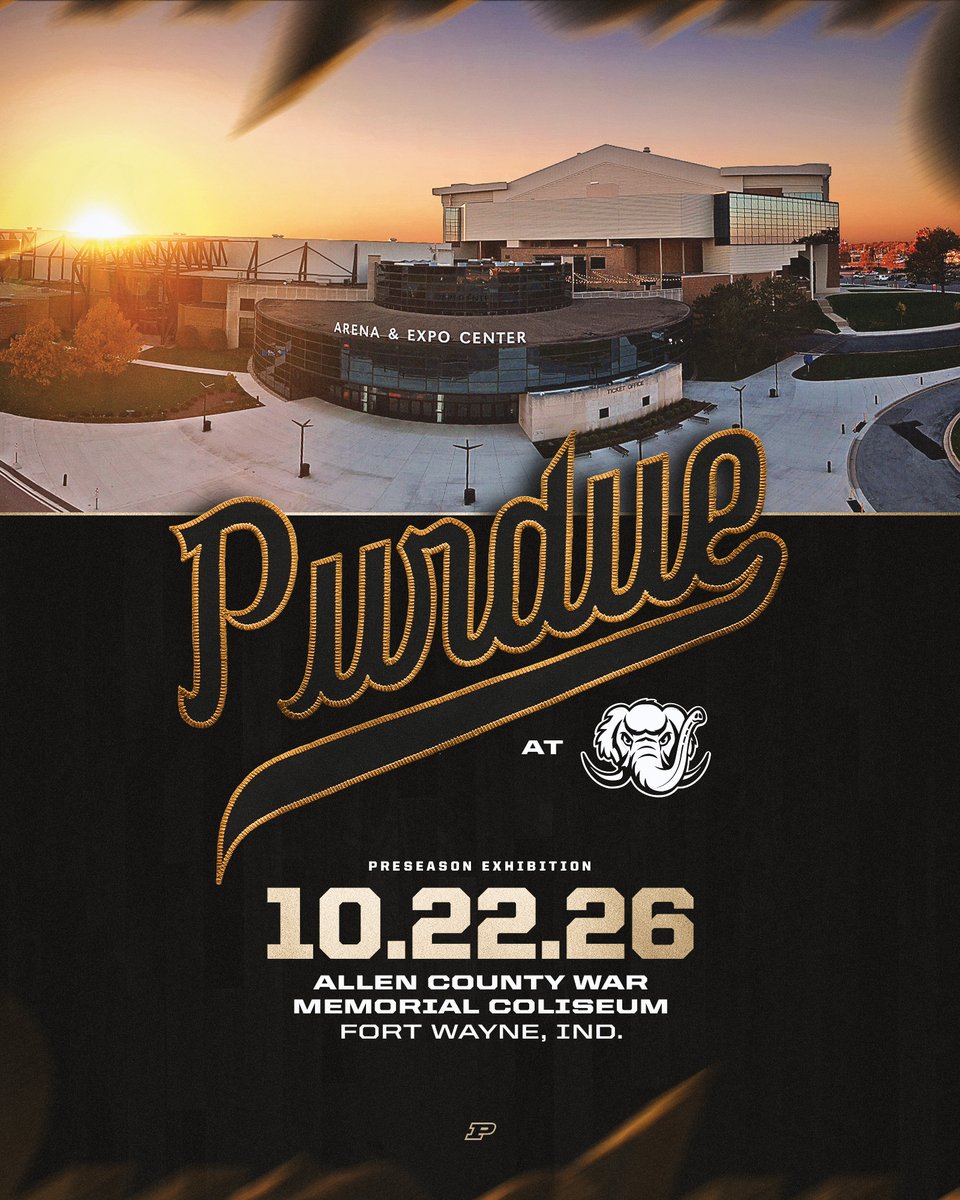 BoilerBall's tweet photo. 🚨 SCHEDULE NOTE 🚨

Purdue to face Purdue Fort Wayne in exhibition game. 

📆: Thursday, Oct. 22
📍: Allen County War Memorial Coliseum
🎟️: Details on tickets announced on later date https://t.co/lGLIUQoR2J