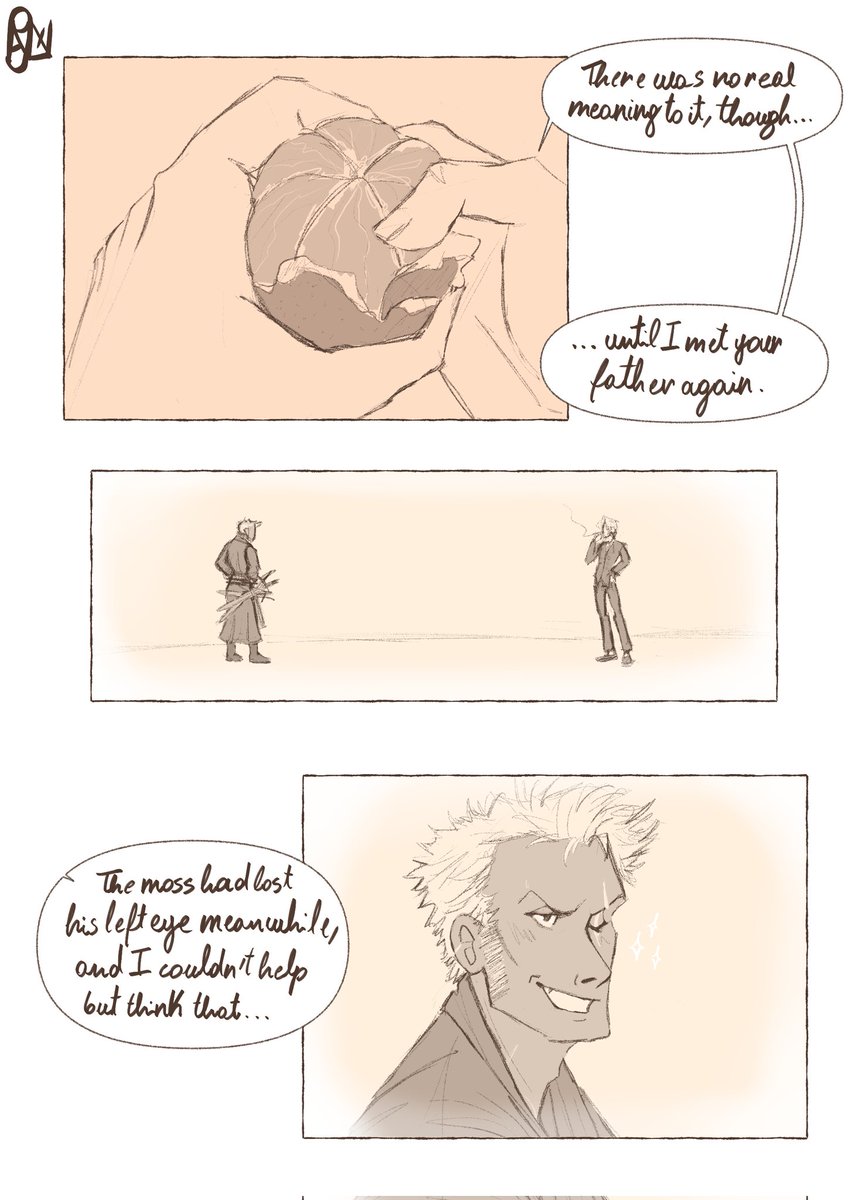 noralniart's tweet photo. hair [4/6]
zs short comic💚💛
(pt 2 in the comments)

introducing my au with their little girl, you'll see more of her in the future🫶🏻

#zosan #sanzo #zosanau #shortcomic #sanji #zoro #onepiece #fanart https://t.co/VbtR0jRQPE