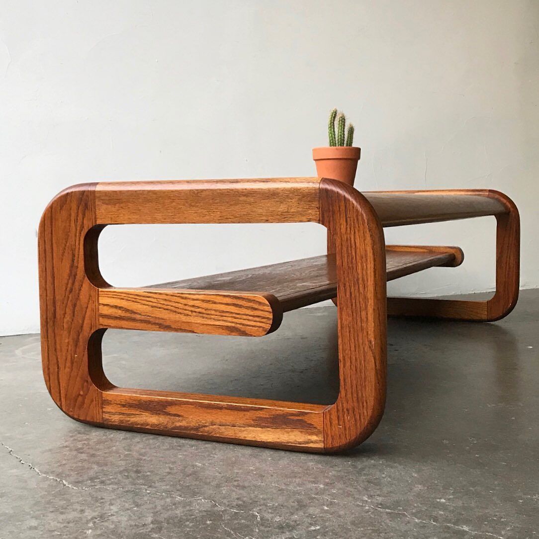 interiorsuckerr's tweet photo. 70's postmodern oak and smoked glass coffee table by Lou Hodges https://t.co/X8skjysRTx