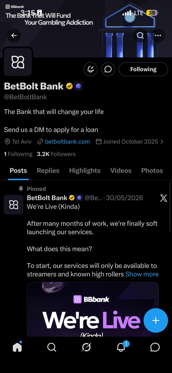 KayyFund's tweet photo. @BetBoltBank Liked + RT’d + followed @BetBoltBank 🔥
Tagging @Trainwreckstv ,the perfect fit for BBB. This would be massive.
Let’s go! @BetBoltBank https://t.co/D5R7Xa1rLB