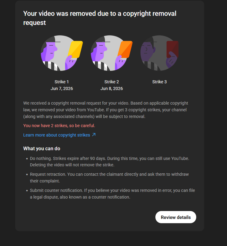_lua_wulfO_'s tweet photo. DUDE WHAT THE ACTUAL HELL HE MANAGED TO GET ME ANOTHER COPYRIGHT STRIKE WHAT?!?!?!? https://t.co/FTpxa2qtOh