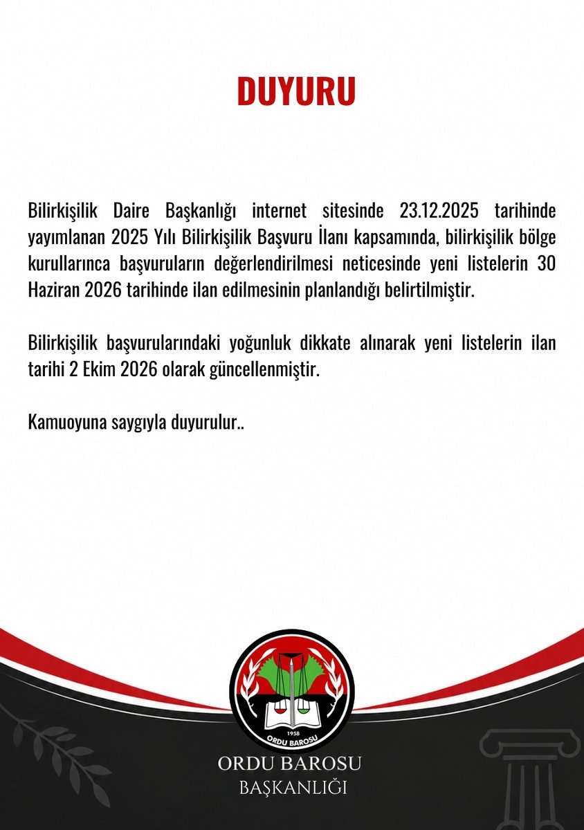 OrduBaro's tweet photo. DUYURU https://t.co/kBHskPDOio