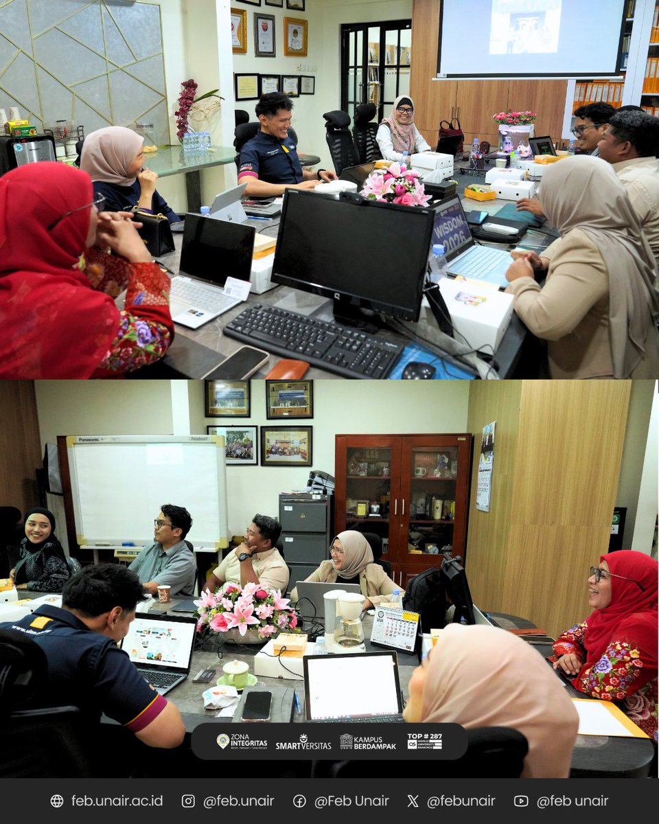 febunair's tweet photo. Departemen Manajemen FEB Universitas Airlangga menerima kunjungan akademik dari delegasi Universiti Teknologi MARA (UiTM) Malaysia dalam kegiatan Strategic Meeting – Research Discussion Session yang berlangsung pada Senin (8/6/2026) di Ruang Rapat Departemen Manajemen FEB UNAIR. https://t.co/nP5BTI8yYB