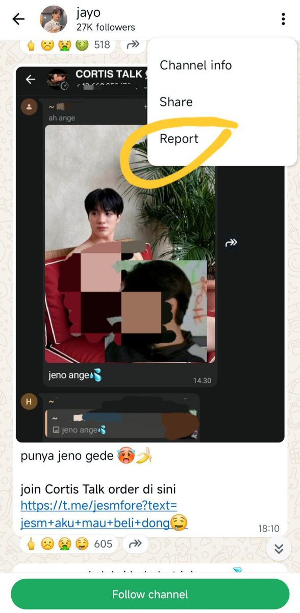 LJNGUARD's tweet photo. 📣REPORT &amp; BLOCK 📣

Report the WhatsApp Channel &amp; Block this Telegram account 

@.jesmfore

https://t.co/sbNkOxIbq1

DO NOT ENGAGE, INTERACT, OR JOIN https://t.co/pXkcEScfMM