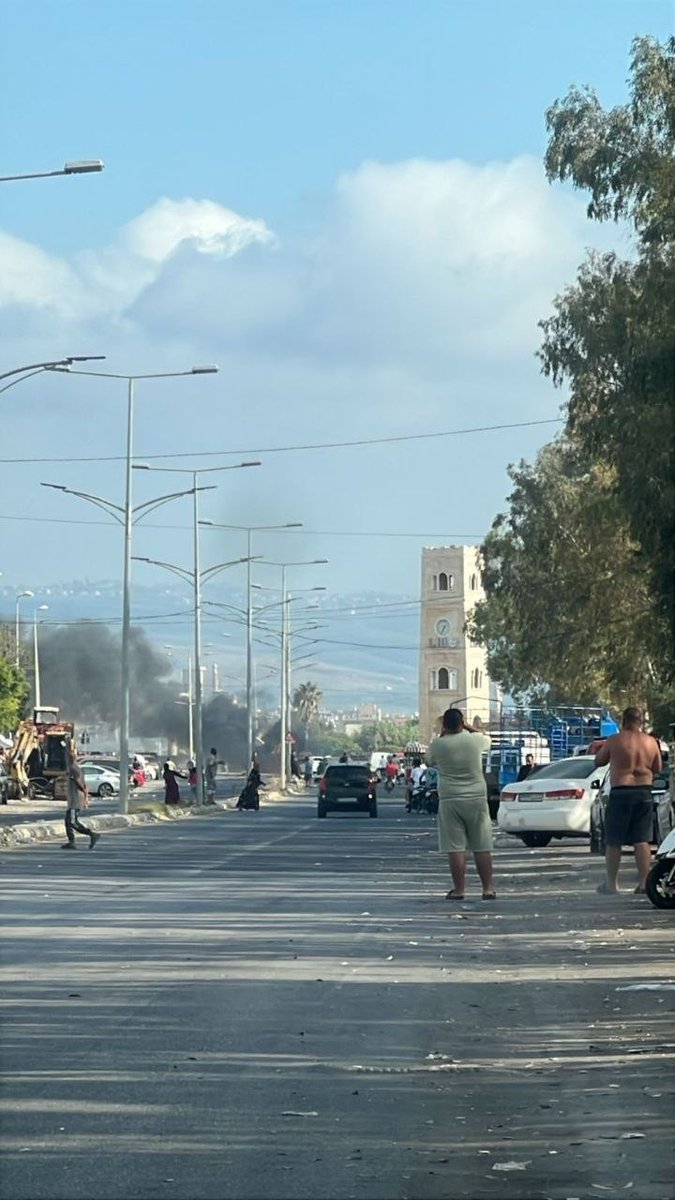 TheCradleMedia's tweet photo. BREAKING | Moments ago, an Israeli drone strike targeted a vehicle near the Lebanese Red Cross in Tyre, south Lebanon.