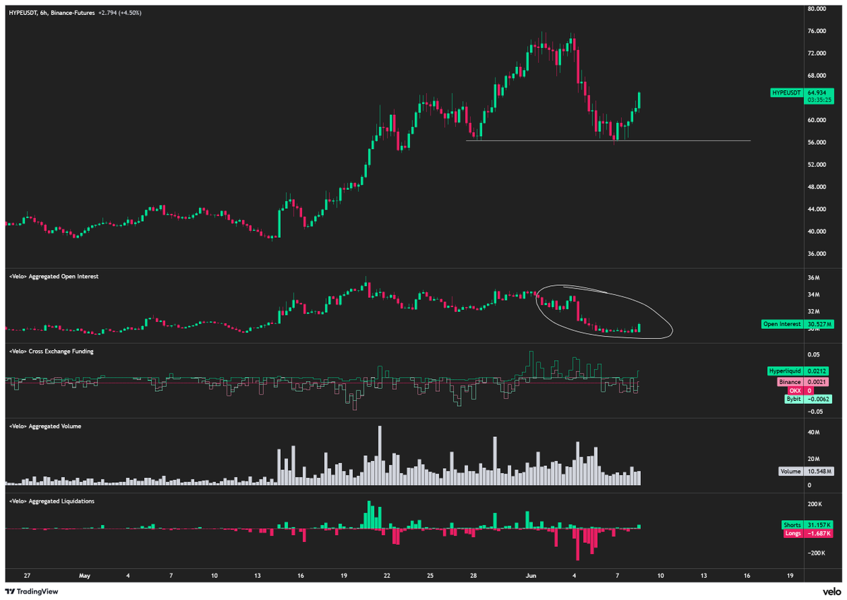ByzGeneral's tweet photo. $HYPE looks pretty good.

Bounced off support and it's purely spot driven. https://t.co/53agFdwhEA
