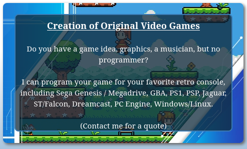 onorisoft's tweet photo. Creating video games for retro consoles for over 15 years, I can help you make your project a reality.
I'm available as a Freelancer, Contact me for a quote!
More details➡️https://t.co/iEA8gm4nLP https://t.co/pNgjmQPSYl
