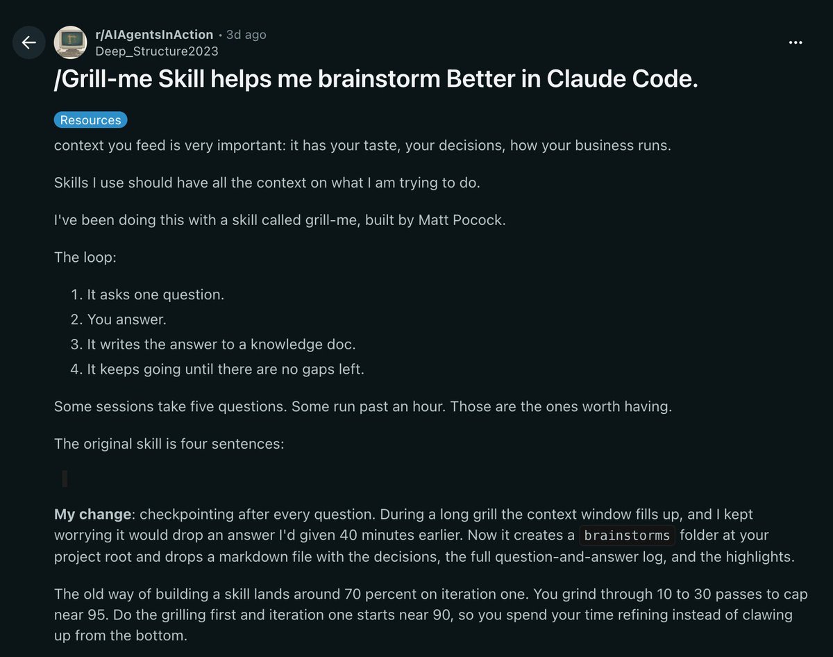 This Reddit post just dropped the Claude Code skill that takes you from ...