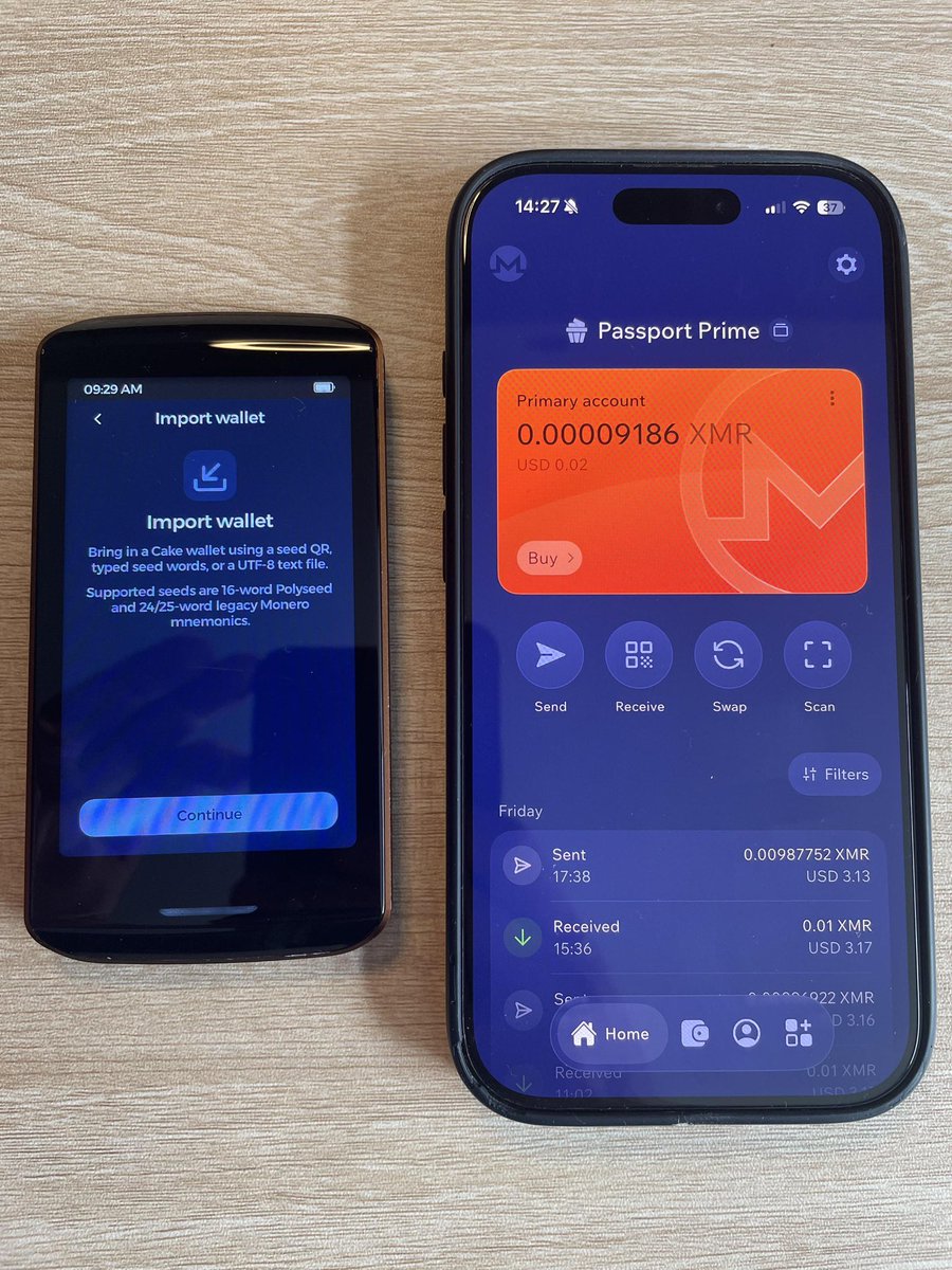 vikrantnyc's tweet photo. In collaboration with @FOUNDATIONdvcs we are brining @cakewallet with Monero and others to the Passport Prime! A sneak peek: https://t.co/tocwNmw95l