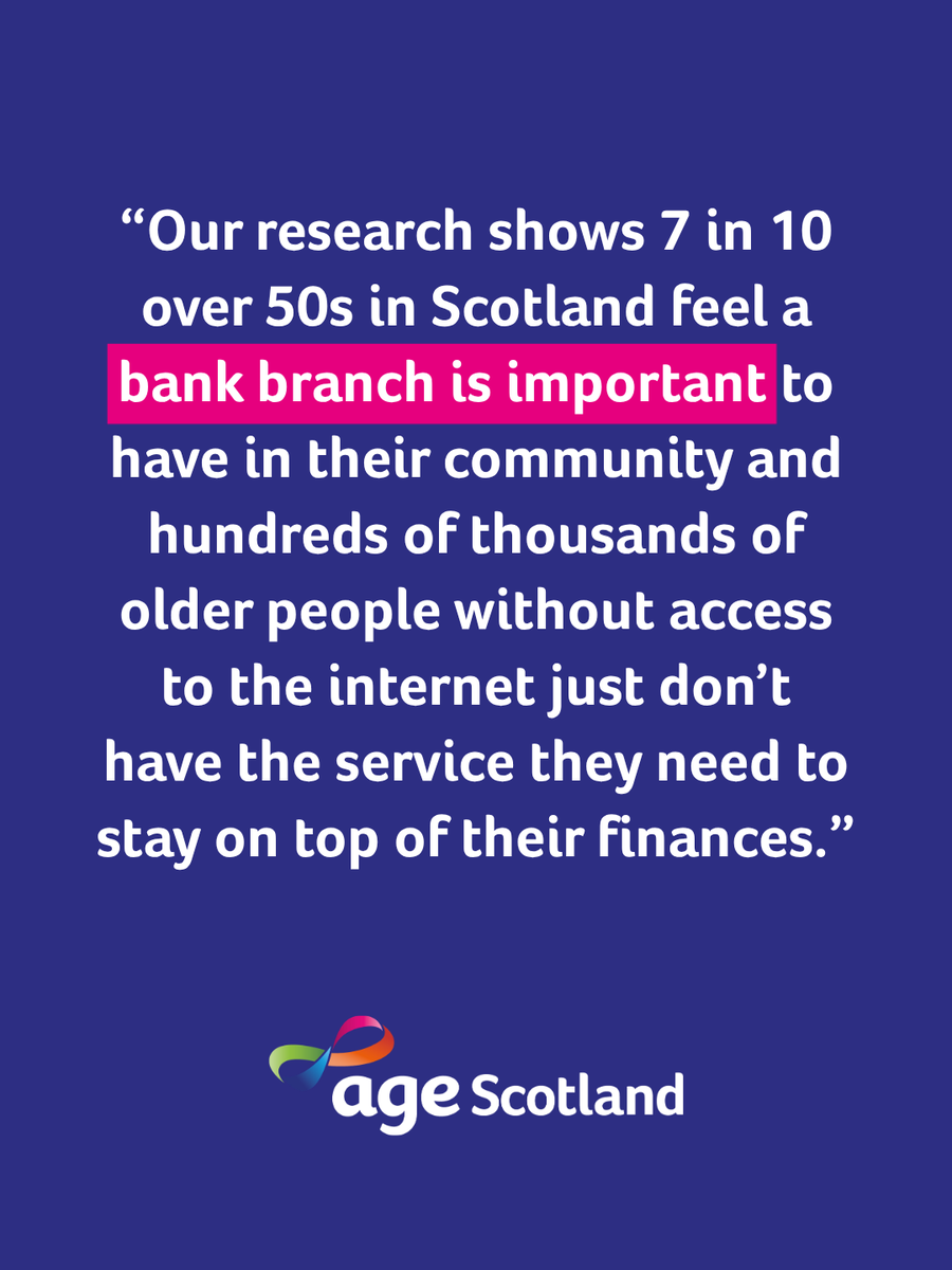 agescotland's tweet photo. Communities up and down the country are really struggling without their banks and free to use cash facilities, each demanding the introduction of banking hubs to fill that hole – and they are right to do so. Read more from @MWilliamsHT in @heraldscotland 
https://t.co/kEoqQ5Ulz7 https://t.co/fV7IobsNfP
