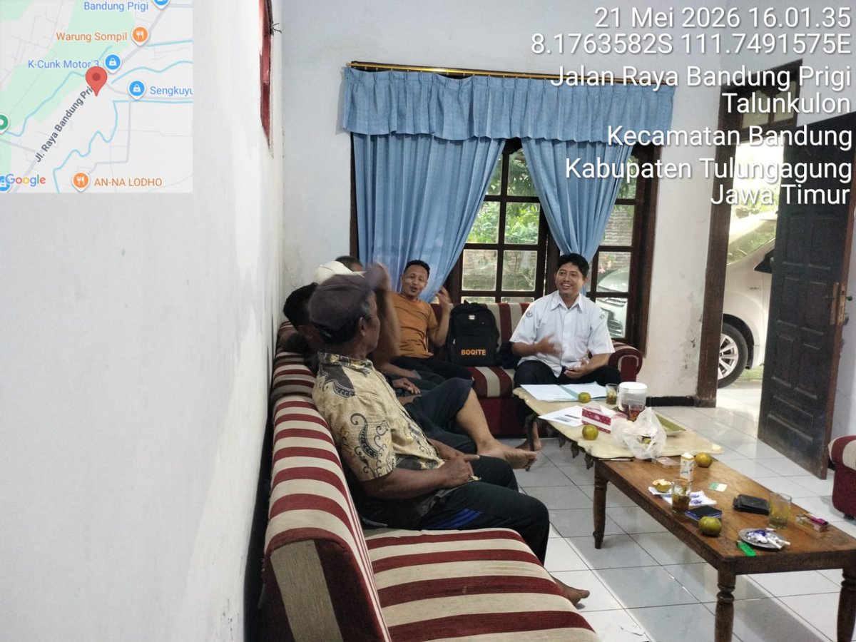 AinnalMuttaqin's tweet photo. Kamis,(21/5/2026) Ainnal M Luhkan Tulungagung mendampingi keg Akses informasi dengan tema wujudkan SDM unggul, KKP sediakan pendidikan vokasi gratis di Poklashar Mina Gurita, Desa Talun Kulon Kec Bandung Kab Tulungagung
@bppsdm_pusluhkp
@bppsdm_bp3bwi https://t.co/D2v8OvChtv