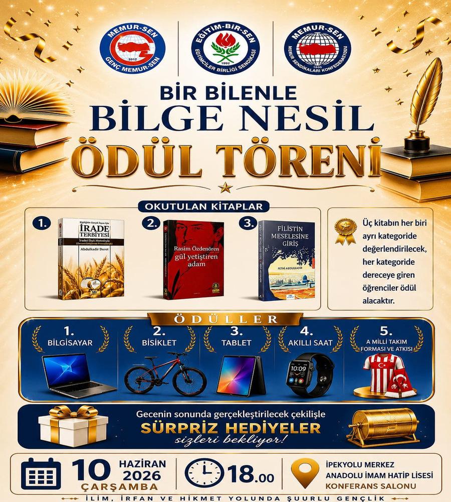 Gencmemursen_65's tweet photo. "Geleceği inşa eden fikirlerin ve başarıya koşan genç yüreklerin ödüllendirileceği 'Bir Bilenle Bilge Nesil' ödül törenimizde, sizleri de aramızda görmekten onur ve mutluluk duyarız." @_aliyalcin_ @mehmet_uca @mstemrebalci @gencmemursen @Ozeravci65 https://t.co/0Y99Bfyt9Q
