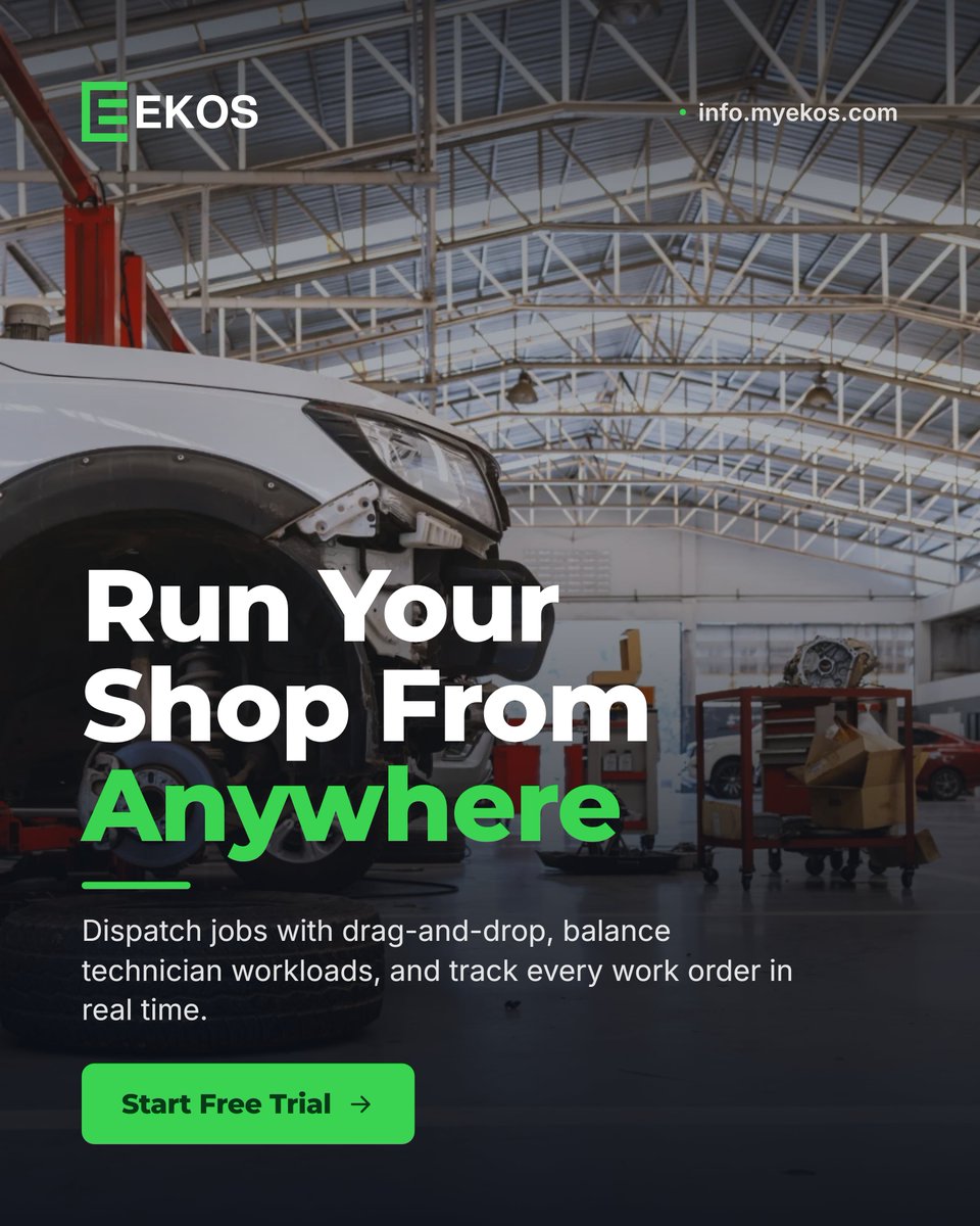 my_ekos's tweet photo. Still managing your shop with whiteboards, spreadsheets, or disconnected systems?

EKOS Garage Manager lets you assign work, track progress, balance workloads, and monitor every work order from anywhere. 🔧🚛

Learn more: https://t.co/QIKA7H4Nub

#EKOS #FleetManagement #FleetOS https://t.co/Vnz4vo90Q8
