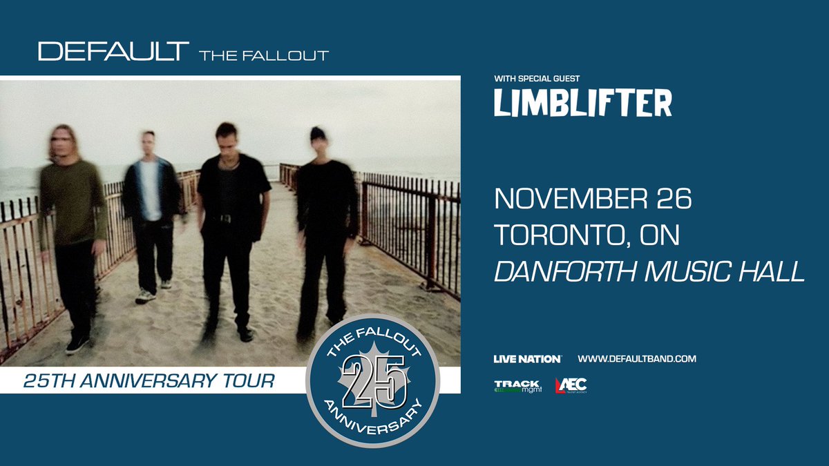 TheDanforthMH's tweet photo. JUST ANNOUNCED: Default is celebrating The Fallout 25th Anniversary at Danforth Music Hall on November 25!
ON SALE: Wed, June 10 | 10am
🎟️: https://t.co/n6PMoo6ebL https://t.co/BIqKlfP2UA