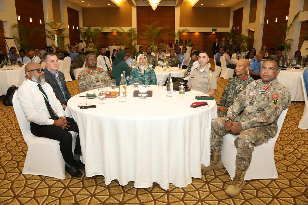 NDMAmv's tweet photo. The Maldives and the United States continue to deepen cooperation in emergency preparedness and disaster resilience through the Interagency Emergency Management Workshop June 8-11, which kicked off today. The 4-day workshop brings together first responders and partner agencies to enhance coordination, preparedness, and response capabilities for emergencies and disasters.
Organised collaboratively by the NDMA, MNDF and the United States Government through Center for Excellence in Disaster Management & Humanitarian Assistance (CFE-DM), Montana National Guard(MTNG) and Department of State’s Bureau of Disaster and Humanitarian Response (DHR), the workshop focuses on interagency coordination, incident management, strategic communications, and scenario-based emergency response planning.
Together, we continue building a safer, more resilient Maldives through coordination on preparedness and response.