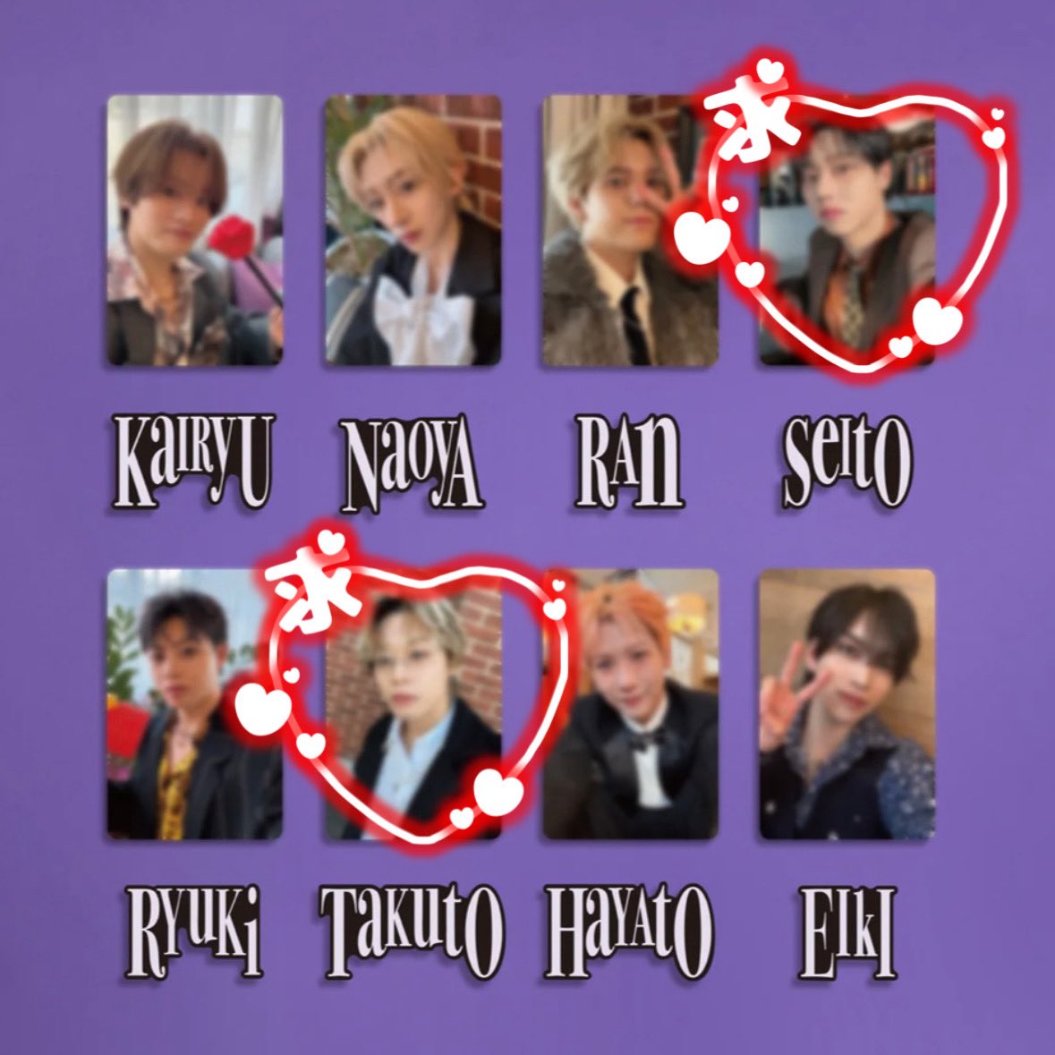 sa313_05's tweet photo. @_ MAZZEL 1st Arena Tour 2026 "Shall we hit the Banquet？" ランダム フォトカトレカ 交換

【求】2.3枚目の画像の♡
(セイト、カイリュウ、タクト)

【譲】1枚目の画像のもの
(エイキ、ハヤト、リュウキ、カイリュウ)

郵送お取引📮
リプかDMお願いします！ https://t.co/3iT7dnnQCI