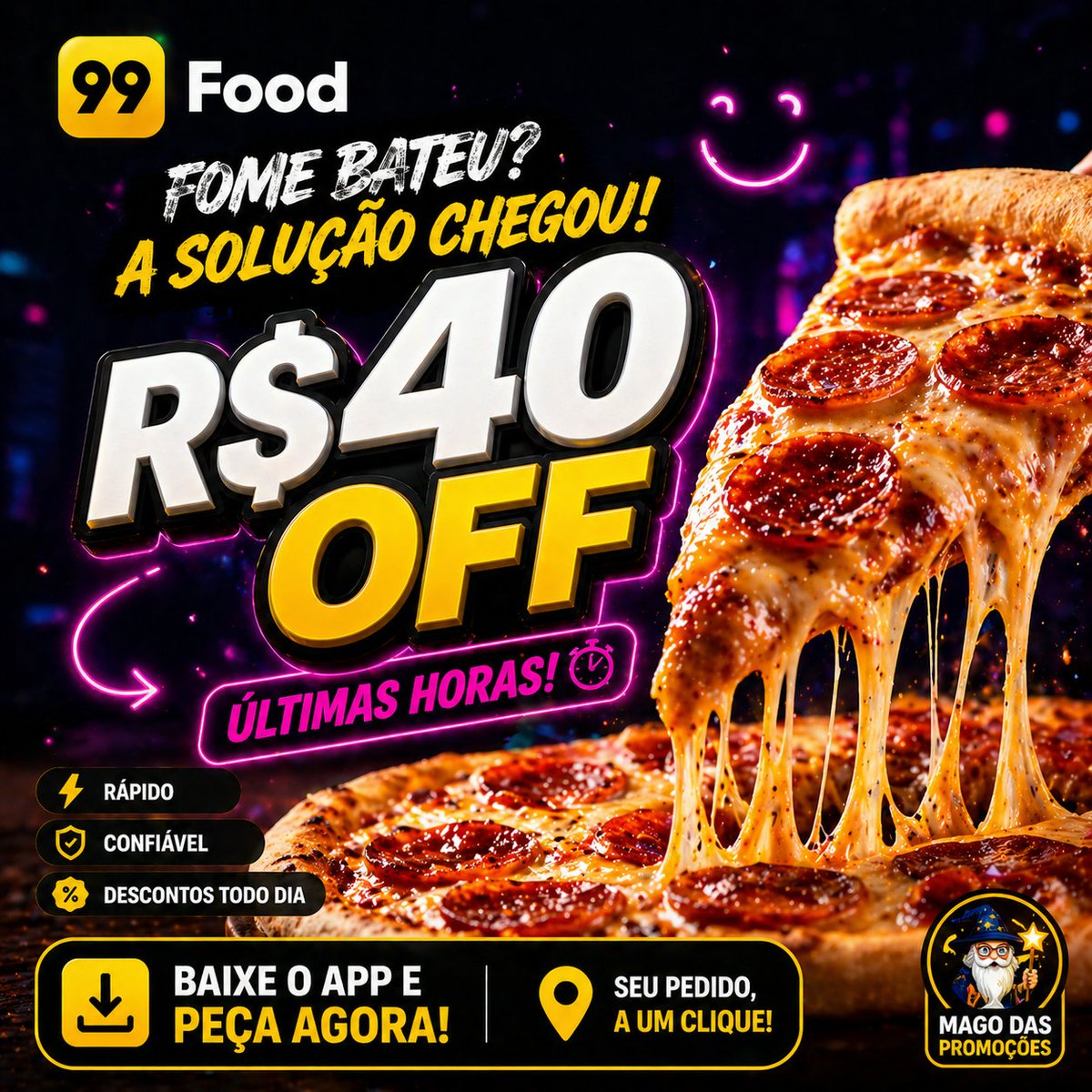 MagoDasPromos's tweet photo. 🧙🏼‍ 𝗖𝗨𝗣𝗢𝗠 𝗗𝗢 𝗠𝗔𝗚𝗢

📢 80% OFF no seu primeiro pedido 99Food 🤯

R$ 40,00 de DESCONTO em pedidos a partir de R$ 50,00!

O #CUPOMDEDESCONTO • FOOD-Y5PE5K • expira em 7 dias assim que resgatar, então garanta logo o seu.

👇🏼 VEM APROVEITAR👇🏼
https://t.co/sLRgbrUoDa https://t.co/Ka2lkiaLtG
