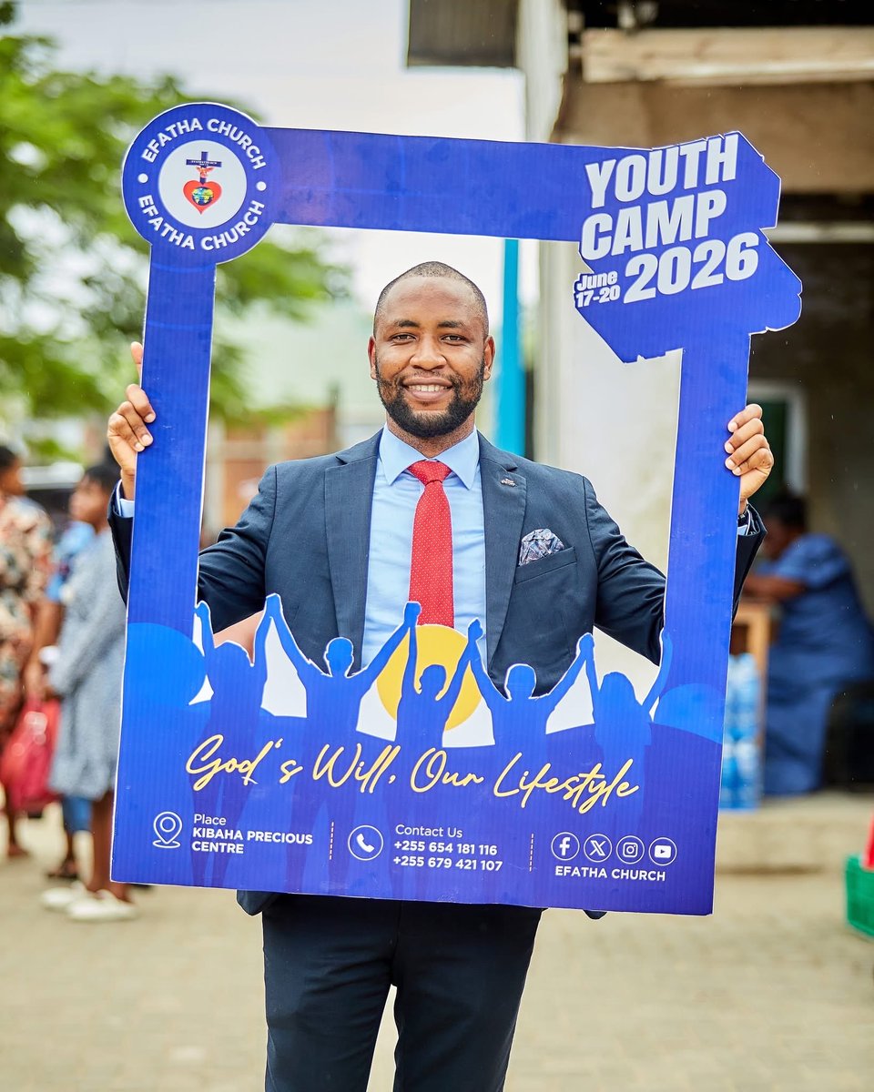 efathachurch's tweet photo. WELCOME TO THE NEW SEASON YOUTH CAMP 2026

Welcome to the Youth Camp 2026, which will take place from 17–20 June 2026 at Precious Centre, Kibaha, Coast Region (Pwani), Tanzania.
This is your opportunity to connect with young people from different regions of Tanzania in a unique camp designed for youth with vision, dreams, and a passion for serving God and building a purposeful life.

At this camp, you will have the opportunity to:
✅ Learn the Word of God and grow spiritually. ✅ Build new friendships with young people from various parts of Tanzania. ✅ Participate in life-enriching seminars and discussions. ✅ Gain knowledge on spiritual, social, and economic development. ✅ Discover and develop your talents and gifts.

🏆 There will also be a variety of exciting competitions, including:
⚽ Football (Soccer) 🏃 Running Competitions 👔 CEO of the Year 🎤 Singer of the Year 👗 Fashion Designer of the Year ✨ And many more exciting activities!

Young person, this is your opportunity to begin a new season of positive thinking, greater vision, creativity, and success for your present and future life in the Kingdom of God.

Don’t miss it! Your new season starts here.