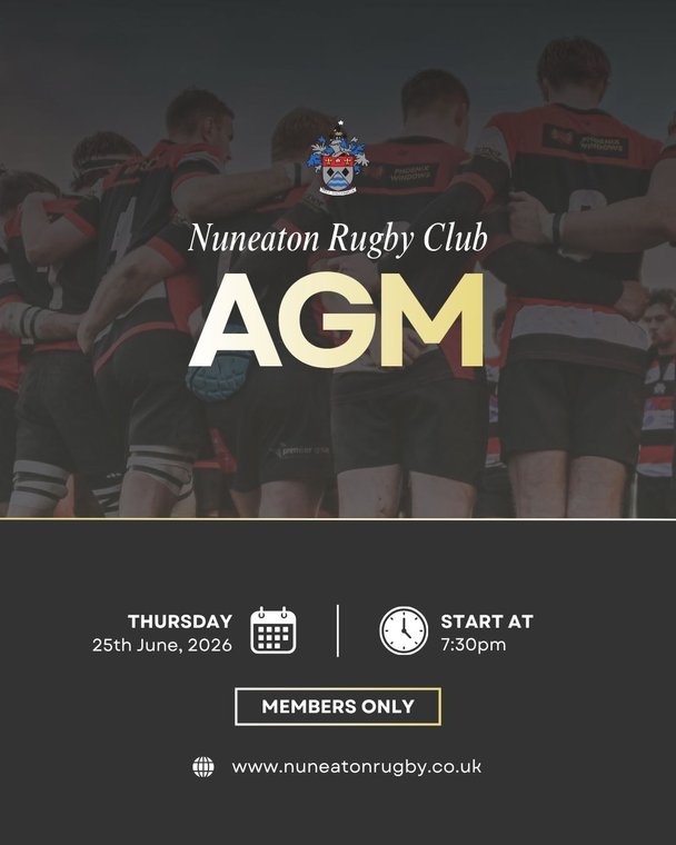 nunsrfc's tweet photo. Nuneaton Rugby Club Annual General Meeting 2026 #Pitchero
https://t.co/fZz6snGeJr https://t.co/1epTixRZX2
