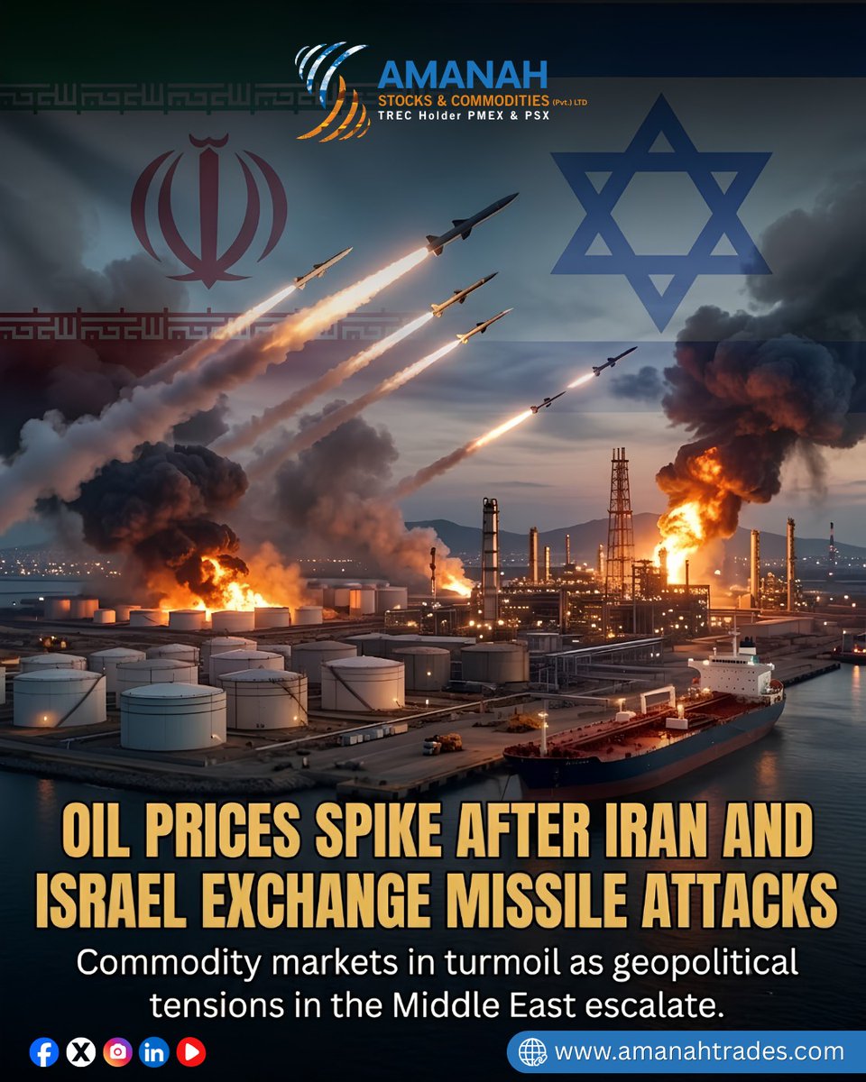 AmanahSandC's tweet photo. Geopolitical Escalation: Oil Prices Spike Amid Middle East Turmoil 🚨🛢️

Global commodity markets have been thrown into sudden turmoil following the direct exchange of missile attacks between Iran and Israel. The sharp escalation in regional geopolitical tensions has instantly injected a heavy risk premium back into crude oil benchmarks.

Key Market Factors:

Supply Risks: Threat levels to major production infrastructure and crucial shipping lanes have risen significantly.

Volatility Wave: Expect immediate spillover effects across safe-haven assets, foreign exchange pairs, and equity indices.

Risk Management: During high-impact headline cycles, protecting capital and maintaining structural discipline is paramount.

Stay alert as the situation develops. We will continue monitoring key support and resistance zones to keep you ahead of volatile shifts.

🌐 For real-time asset data and updates, visit: https://t.co/fbuqWSFRfS