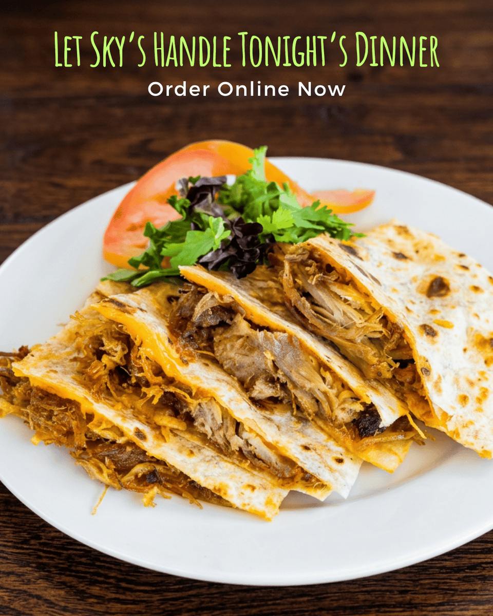 darrenedavis's tweet photo. Your future self would really appreciate tacos right now.

Skip the grocery store trip and let Sky's take care of dinner. 

That's "Mexican, with a splash of soul!"

Place your online order today.
https://t.co/6oMXc2jRr8

#SkysGourmetTacos https://t.co/qQyVrhA3Xl