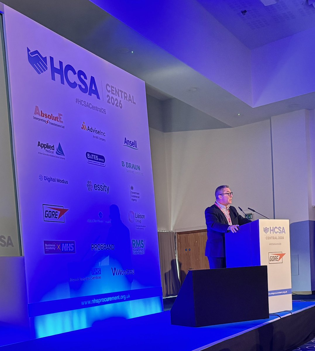 HCSAprocurement's tweet photo. He started it so he’s finished it! @HeadofShopping with the closing address for #HCSACentral26 https://t.co/n6hmm0LnYu