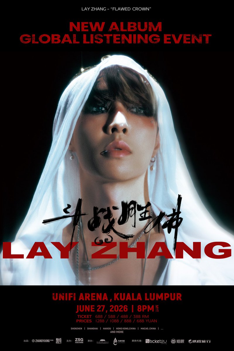 msiakpopfans's tweet photo. [EVENT] 2026 New Album- "Flawed Crown" Global Listening Event 🇲🇾

#LAY #LayZhang #张艺兴 #斗战胜佛 #LAYinKL #LAYinMY #LayZhanginKL #LayZhanginMY

📅: 27 June 2026 (Saturday)
🕗: 8PM
🏟️: Unifi Arena

Presale
📅: 10 June 2026 (Wednesday)
🕐: 1:14PM
🎟️: https://t.co/xKMKQDDfBZ
🎟️: https://t.co/44sTRoVl86
🎟️: https://t.co/kNTaQ4xFr7

"I'll see you in Malaysia! Abang Lay is here. Always~"